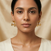 Golden Petal Pearl Stud Earrings for Women β Anti-Tarnish Gold