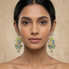 Mint Bloom Crystal Drop Earrings for Women β Anti-Tarnish Gold