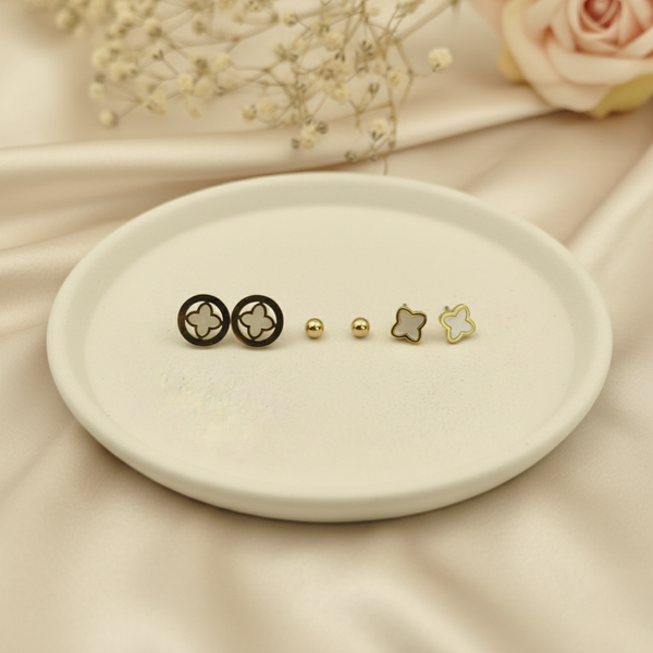 Mini Stud Earring Set – Anti Tarnish Gold