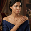 Anti-Tarnish Pink Tulip Necklace & Bracelet Set β Gold Finish