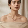 Roselle Tulip Necklace β Pink Crystal Gold Tone Anti Tarnish Necklace