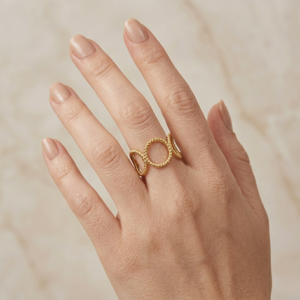 Orbit Ring β Gold Tone Anti Tarnish Adjustable Ring