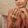 Link Crown Ring β Gold Tone Anti Tarnish Adjustable Ring
