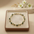 Verdant Elegance Green Tulip Crystal Bracelet – Anti Tarnish Gold Floral Bracelet