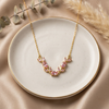 Roselle Tulip Necklace β Pink Crystal Gold Tone Anti Tarnish Necklace