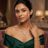Tulip White Crystal Bloom Necklace & Bracelet Set – Anti Tarnish Gold