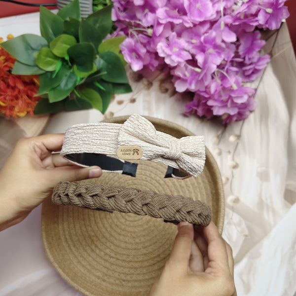 The Luxe Headband Duo – Bow & Braided Headband Combo