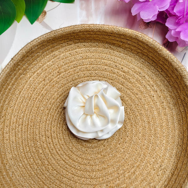 Premium Satin Rose Hair Pin (1 Piece) | Elegant Floral Hair Clip