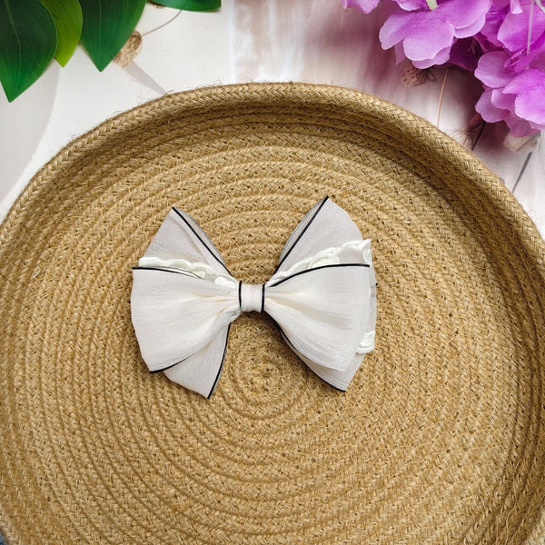 Premium Soft Fabric Bow Hair Pin (One Piece) | Elegant Bow Clip