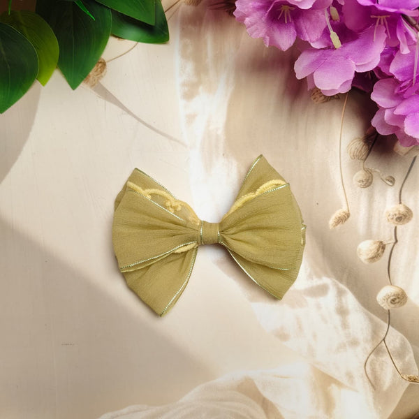 Premium Soft Fabric Bow Hair Pin (One Piece) | Elegant Bow Clip