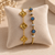Evil Eye & Floral Gold Bracelet Stack – 2 Piece Anti Tarnish Set