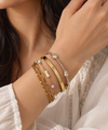 Elegant Gold Bracelet Stack – 3 Piece Anti Tarnish Set