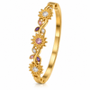 Golden Sunflower Floral Bangle – Anti Tarnish Gold