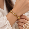 Golden Sunflower Floral Bangle – Anti Tarnish Gold