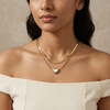 Pearl Heart Layered Necklace Set – Anti Tarnish Gold