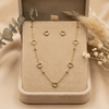 Amora Heart Charm Necklace & Earrings Set – Anti Tarnish Gold