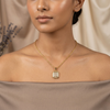 Aurex Geometric Crystal Pendant Necklace – Anti Tarnish Gold Statement Necklace