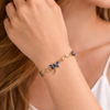 Celeste Blue Floral Bracelet – Anti Tarnish Gold Crystal Bracelet