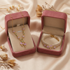 Blush Bow Blossom Necklace & Bracelet Set – Anti Tarnish Gold
