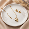 Eterna Heart Gold Combo Set – Anti Tarnish Necklace & Stud Earrings