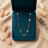 Oval Multi-Stone Chain Necklace – Anti Tarnish Gold