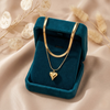 Puffy Heart Layered Necklace Set – Anti Tarnish Gold