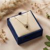 Emerald Bow Heart Necklace – Anti Tarnish Gold
