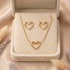 Luvia Heart Gold Set – Anti Tarnish Necklace & Stud Earrings