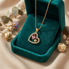 Blush Heart Duo Necklace – Anti Tarnish Gold
