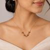 Rainbow Tulip Bloom Pendant Necklace – Anti Tarnish Gold