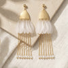 Pearl Fringe Drop Earrings – Anti Tarnish Gold Statement
