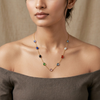 Oval Multi-Stone Chain Necklace – Anti Tarnish Gold