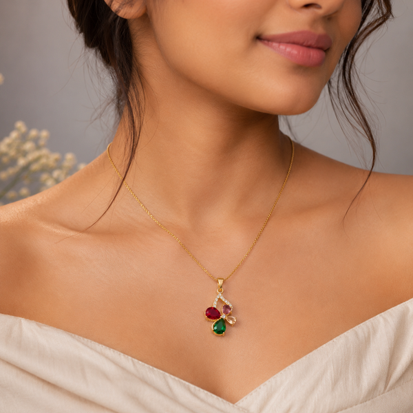 Rainbow Blossom Flower Necklace – Anti Tarnish Gold