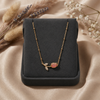 Pink Tulip Pendant Necklace – Anti Tarnish Gold