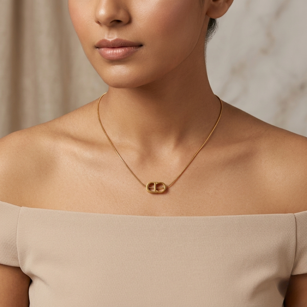 Aurelia Link Statement Necklace – Anti Tarnish Gold