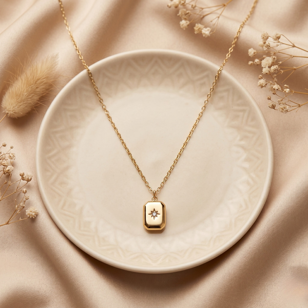 Celeste Charm Pendant Necklace – Gold Tone Anti Tarnish Necklace