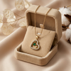 Emerald Heart Duo Necklace – Anti Tarnish Gold