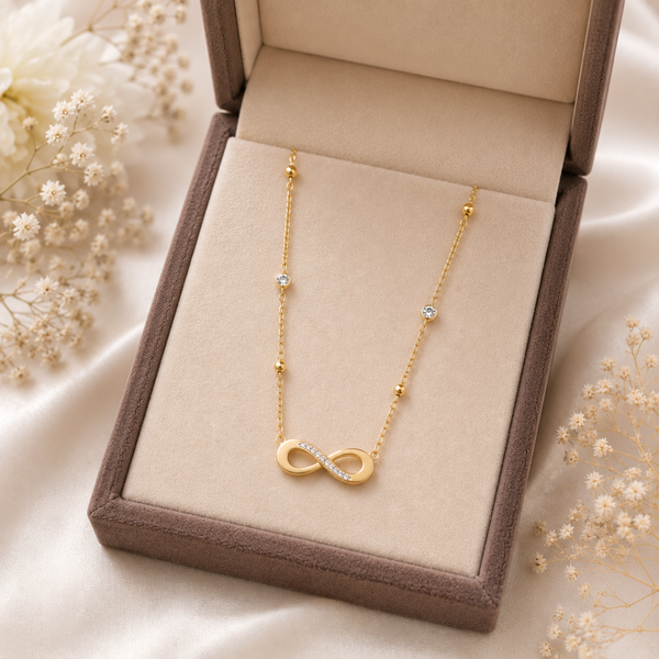 Infinity Sparkle Pendant Necklace – Anti Tarnish Gold