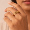 Link Chain Ring – Gold Tone Anti Tarnish Adjustable Ring