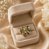 Noeud Bow Ring – Gold Tone Anti Tarnish Adjustable Ring