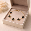 Noir Clover Black Bracelet – Anti Tarnish Gold Charm Bracelet