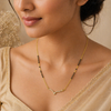 Aarini Crystal Curve Mangalsutra Necklace – Anti Tarnish Gold
