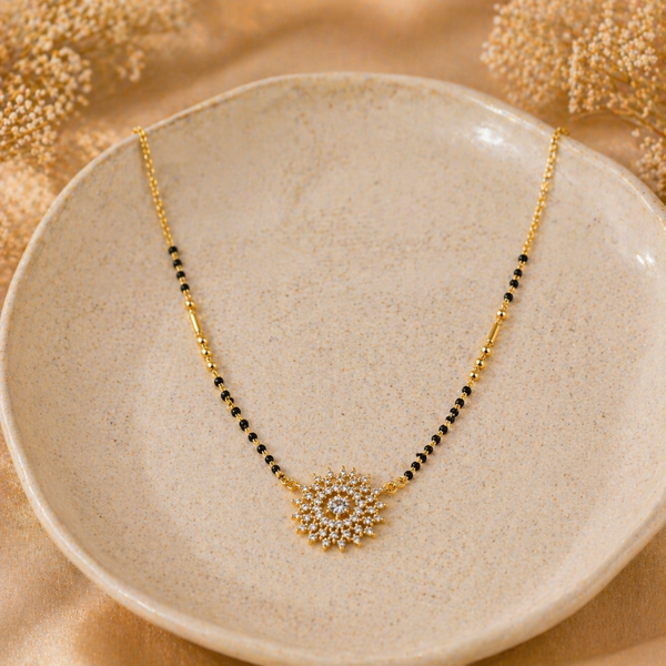 Aelira Bloom Mangalsutra Necklace – Anti Tarnish Gold