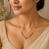 Elowen Leaf Charm Mangalsutra Necklace – Anti Tarnish Gold
