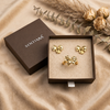 Golden Bow Gift Set with Box – Anti Tarnish Earrings & Ring