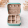 Mint Green Mini Jewellery Organiser – Travel Storage Box 4x4 Inch