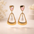 Blush Pearl Geometric Drop Earrings for Women – Anti-Tarnish Gold