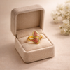 Demi Double Enamel Bypass Ring – Anti-Tarnish Gold