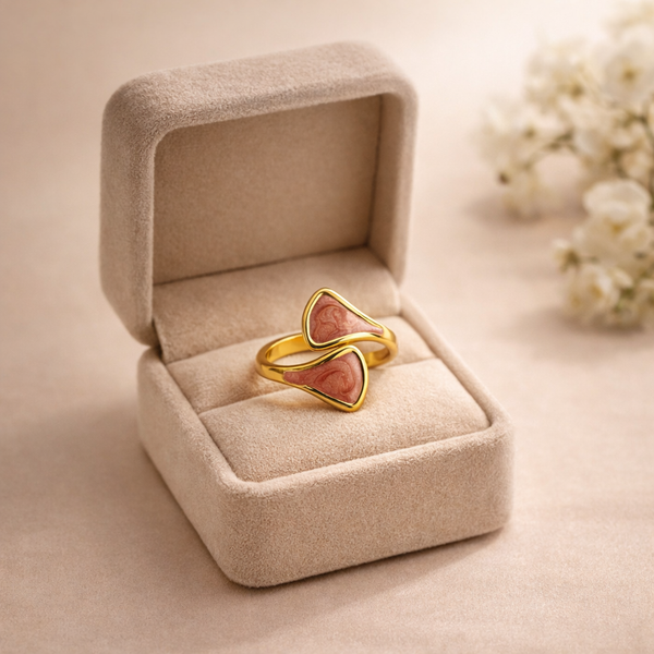 Demi Double Enamel Bypass Ring – Anti-Tarnish Gold