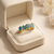 Ciel Blue Heart Band Ring – Anti-Tarnish Gold
